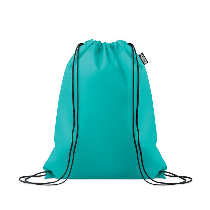 Trekkoordtas van gerecycled non-woven materiaal, turquoise
