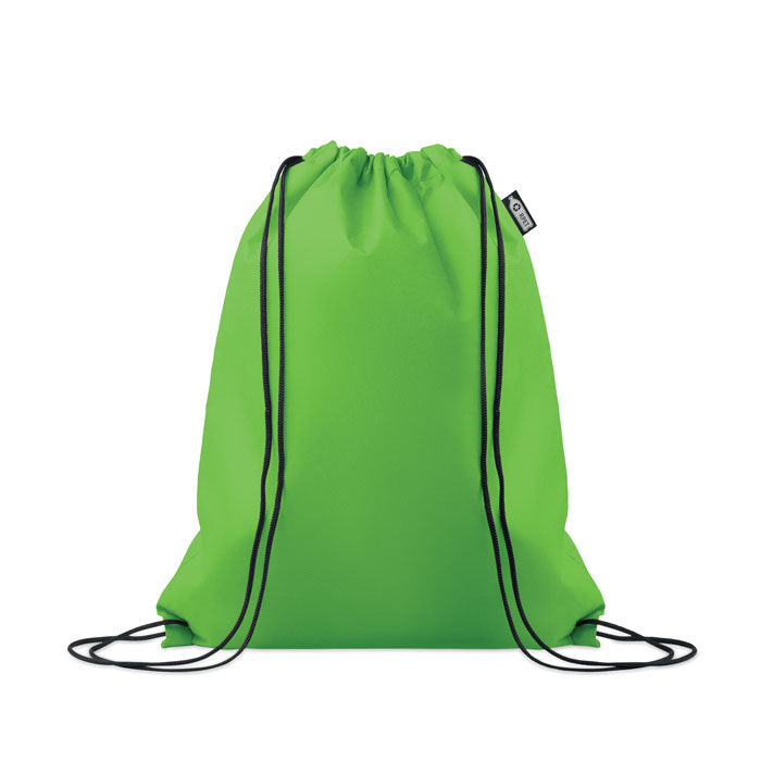 Trekkoordtas van gerecycled non-woven materiaal, limoen