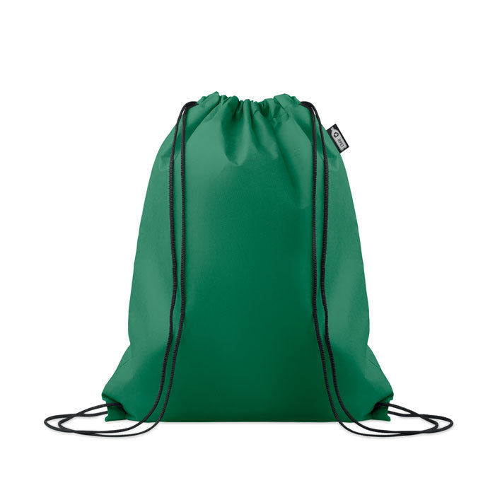 Trekkoordtas van gerecycled non-woven materiaal, donker marinegroen