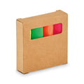 Set van 4 markeerstiften in kraftdoosje, beige