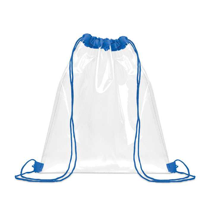 Transparante trekkoordtas, royal blauw