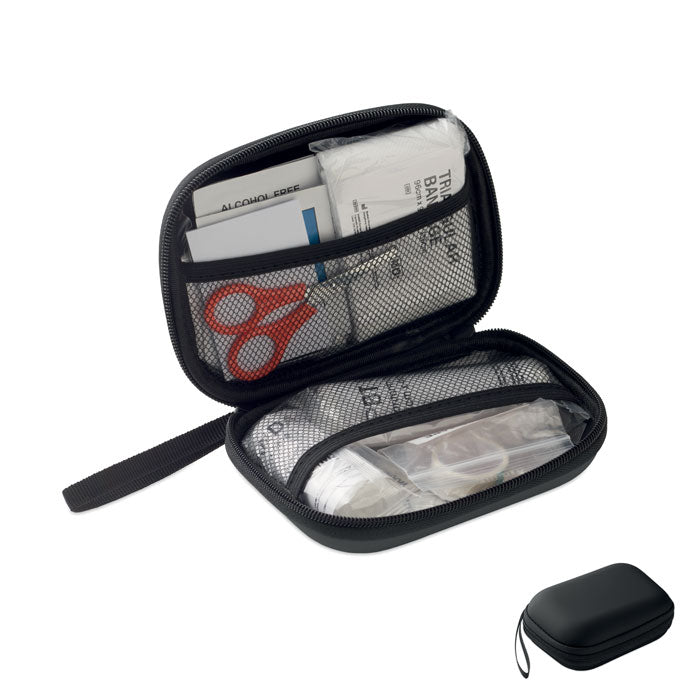 EHBO-set in stevig etui, zwart