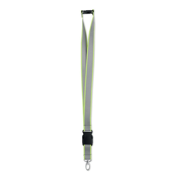 Reflecterend lanyard met veiligheidsclip, neon geel