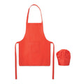 Koksmuts en schort voor kinderen, rood