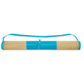 Oprolbare strandmat van stro, 180 x 60 cm, turquoise