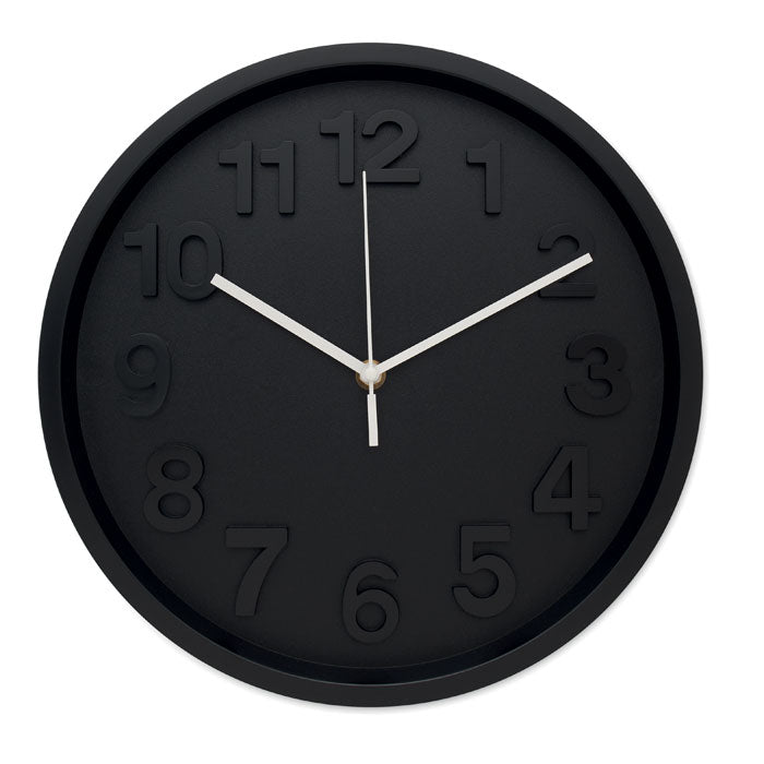 Wandklok met geruisloos uurwerk, zwart