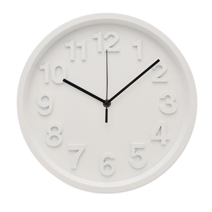 Wandklok met geruisloos uurwerk, wit