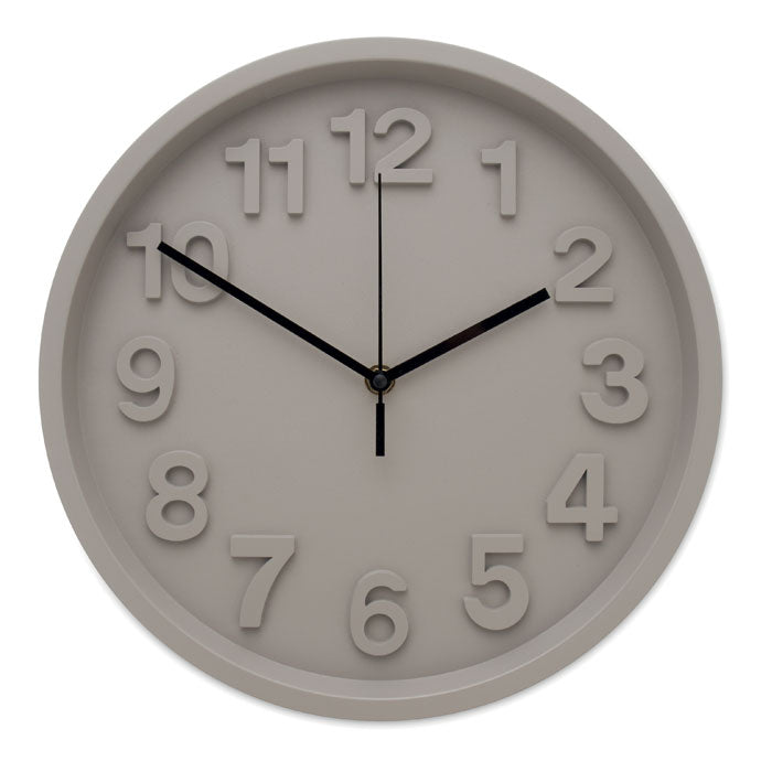Wandklok met geruisloos uurwerk, grijs