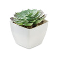 Mini kunstplant, echeveria-vorm, wit