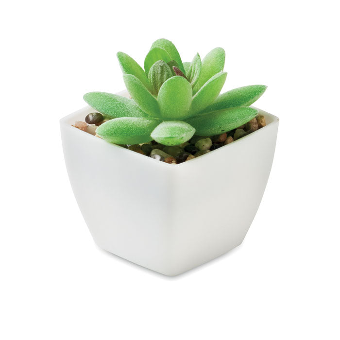 Mini kunstplant, vetplant-vorm, wit