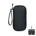 Tech-organizer etui van gerecycled polyester, zwart