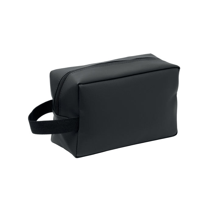 Toilettas van gerecycled polyester, zwart