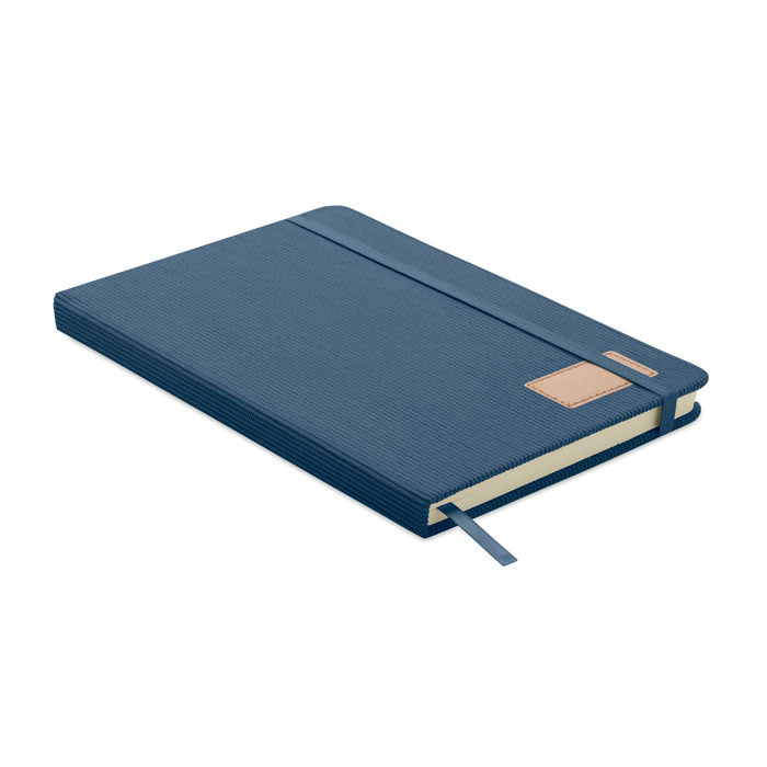 A5-notitieboek met corduroy kaft, 192 pagina's, blauw