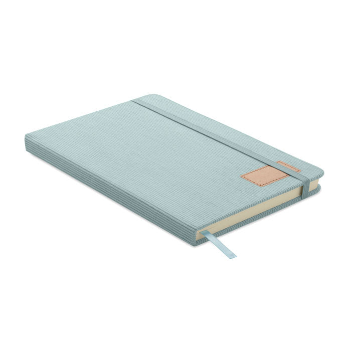 A5-notitieboek met corduroy kaft, 192 pagina's, babyblauw