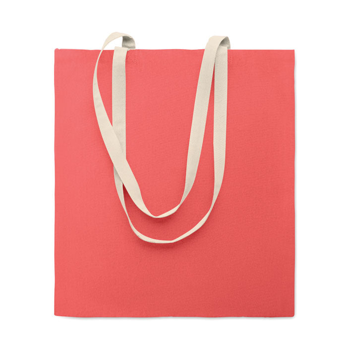 Boodschappentas van katoen, lange hengsels, fuchsia