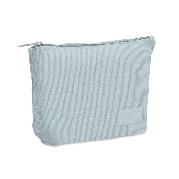 Cosmeticatasje van corduroy, babyblauw