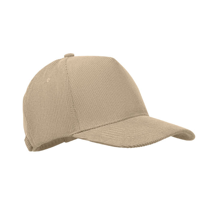 5-panelen baseballcap van corduroy, beige