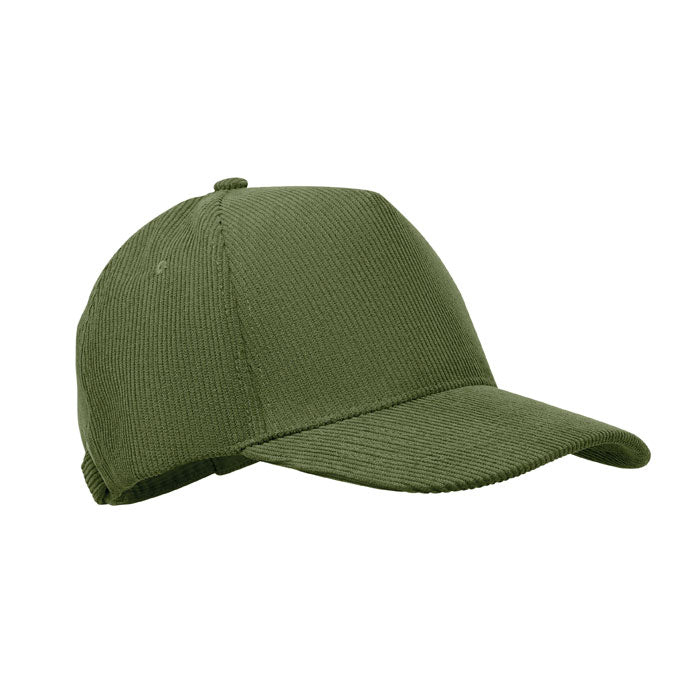 5-panelen baseballcap van corduroy, legergroen