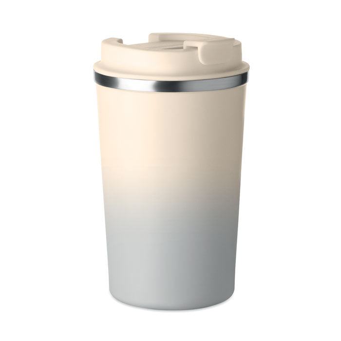Dubbelwandige RVS beker, 350 ml, grijs