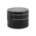 Ronde lunchbox met twee vakken, zwart