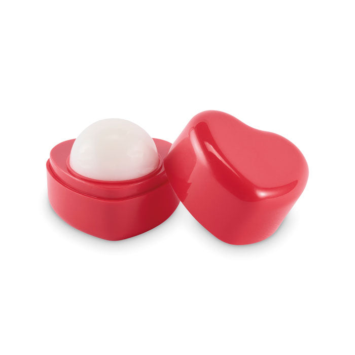 Vegan lippenbalsem in hartvormig doosje, rood