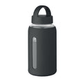 Glazen fles met siliconen hoes, 600 ml, zwart