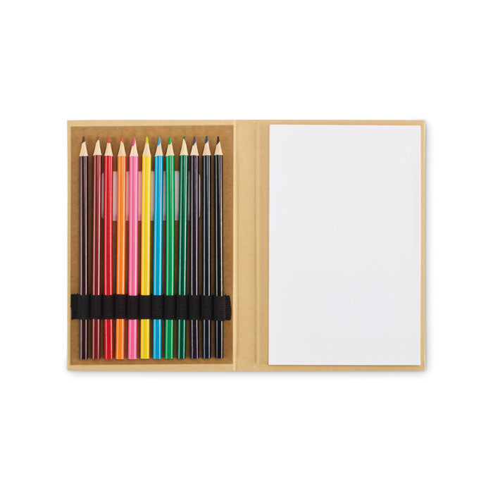 Tekenset voor kinderen met houten potloden, beige