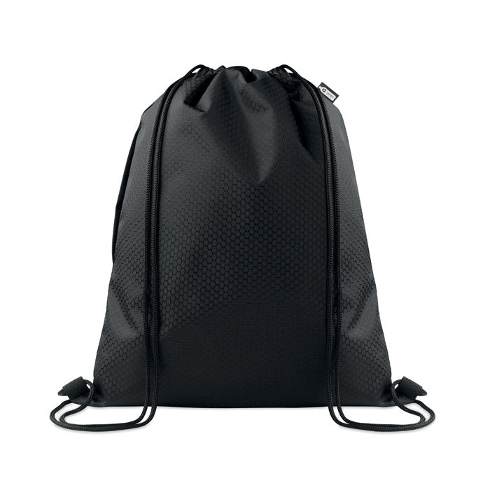 Trekkoordtas van gerecycled polyester, 4,5 liter, zwart