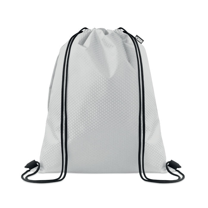Trekkoordtas van gerecycled polyester, 4,5 liter, wit