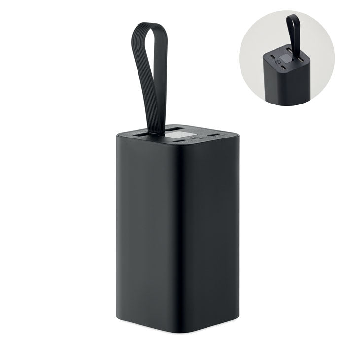 Powerbank van gerecycled aluminium, 20.000 mAh, zwart