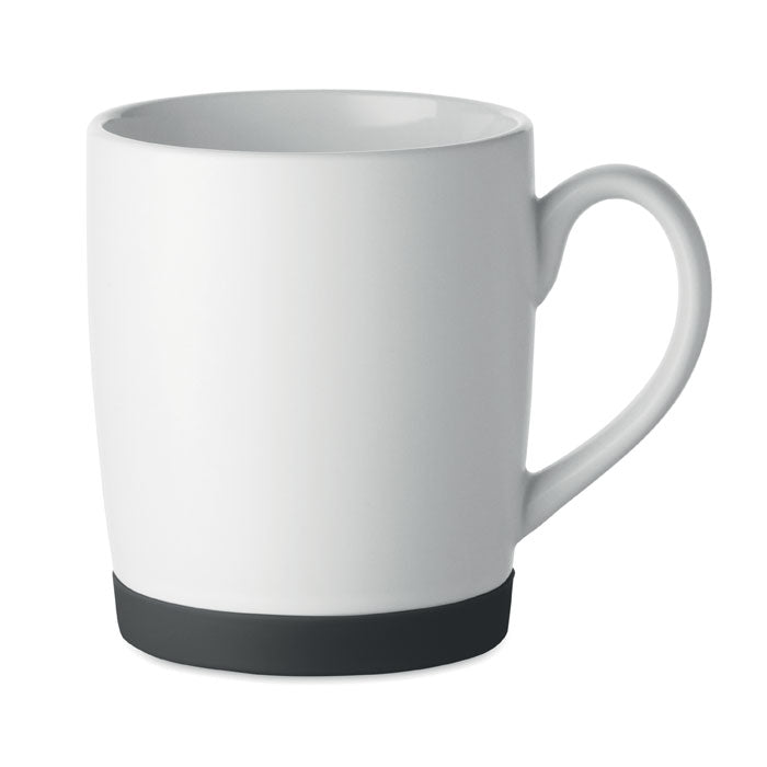 Keramische mok met siliconen voet, 300 ml, zwart