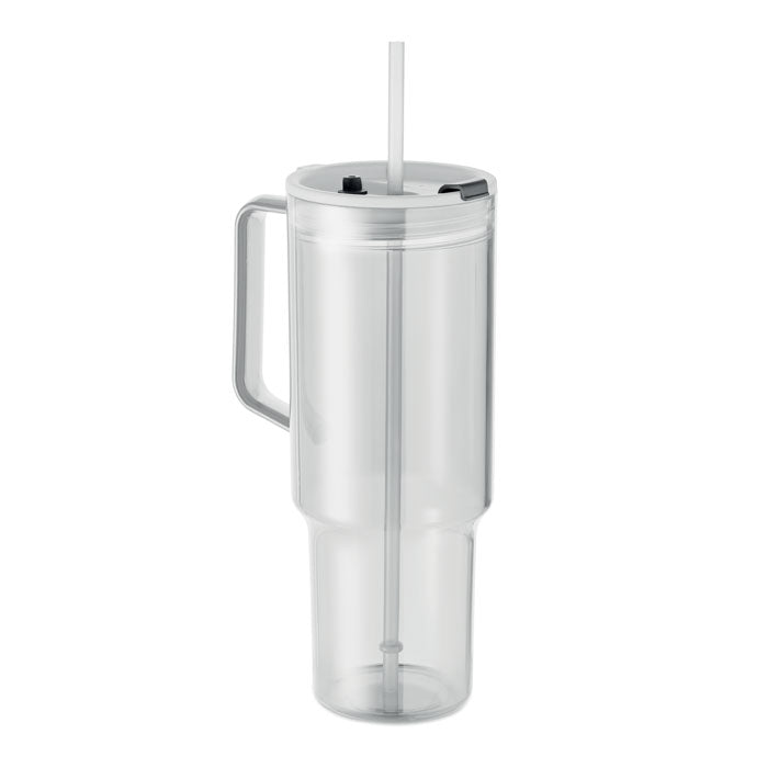 Tumbler met rietje, 1200 ml, transparant