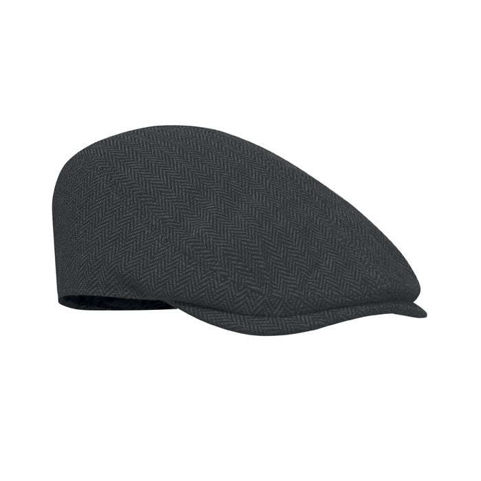 Newsboy pet, gemêleerde stof, zwart