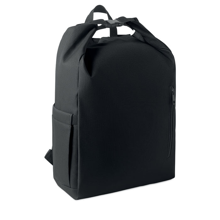 Rolltop laptoprugzak, 15 inch, zwart