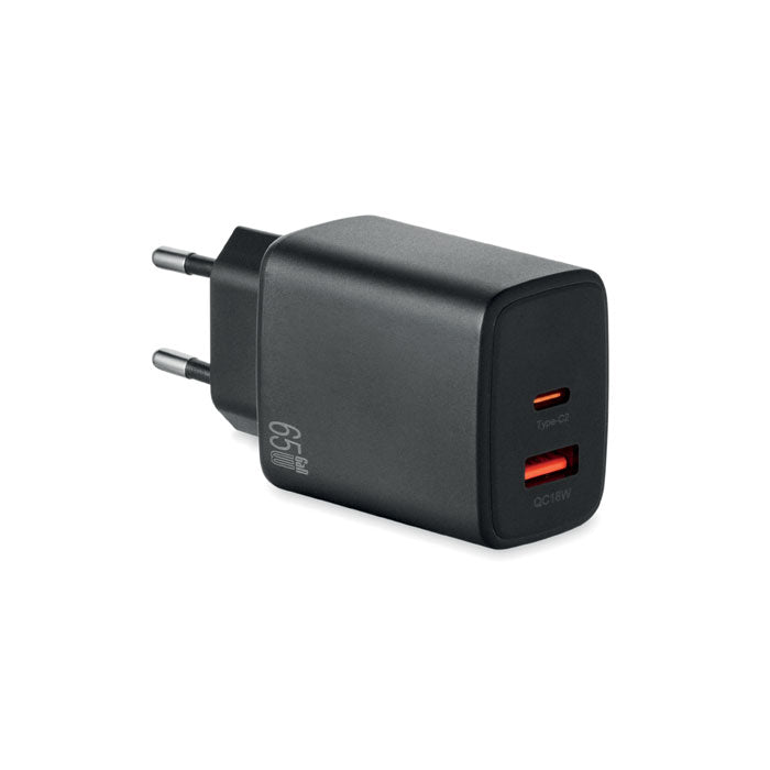 GaN-wandlader met snellaadfunctie, 65W, zwart