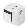 Universele reisadapter met USB-A en Type-C, wit