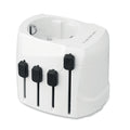 Universele geaarde reisadapter, wit