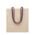 Boodschappentas met regenboogkleurige handvatten, multicolour