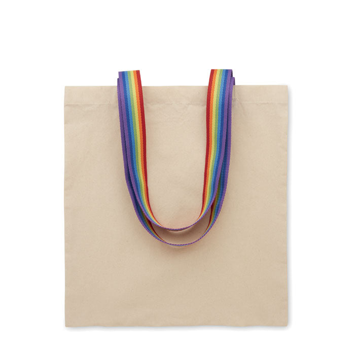 Boodschappentas met regenboogkleurige handvatten, multicolour
