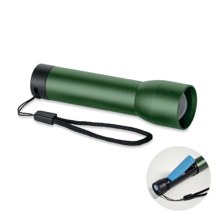 Oplaadbare zaklamp met zoomfunctie, donker marinegroen