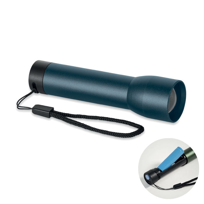 Oplaadbare zaklamp met zoomfunctie, marineblauw