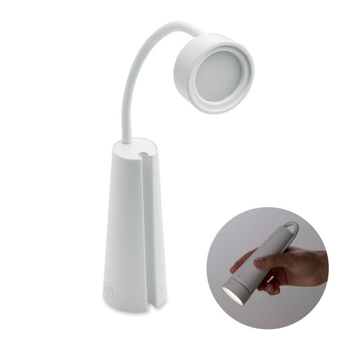 2-in-1 bureaulamp en zaklamp, wit