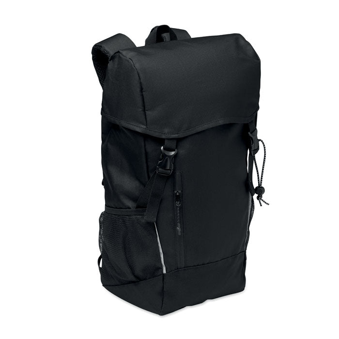 Rugzak met reflecterende strepen, 15 liter, zwart