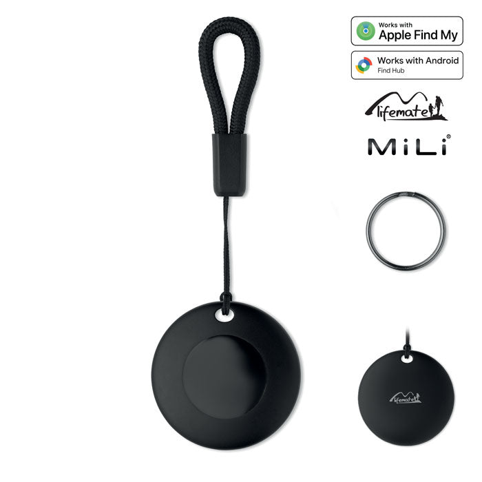 Smart finder sleutelhanger, waterdicht, zwart