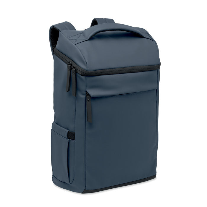Laptoprugzak van kunstleer, 15 inch, marineblauw