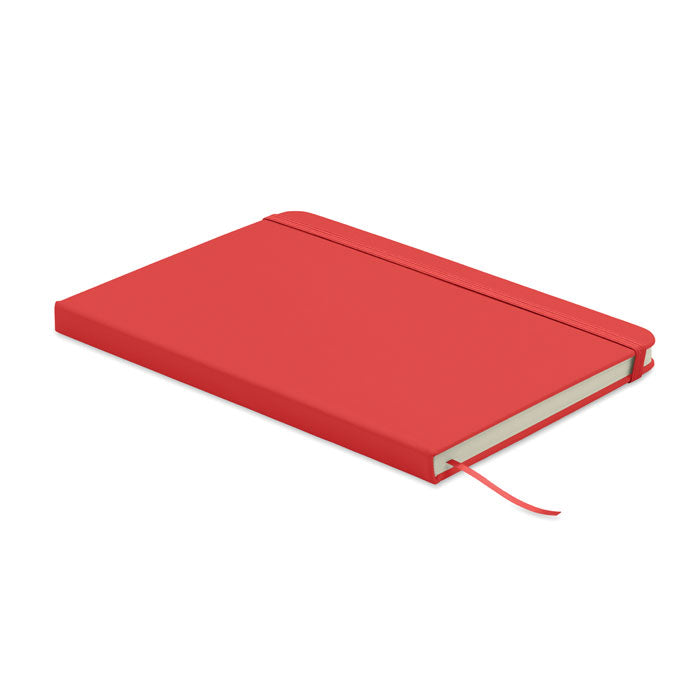 A5-notitieboek met kaft van gerecycled kunstleer, rood