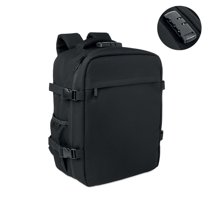 Laptoprugzak met cijferslot, 20 liter, zwart