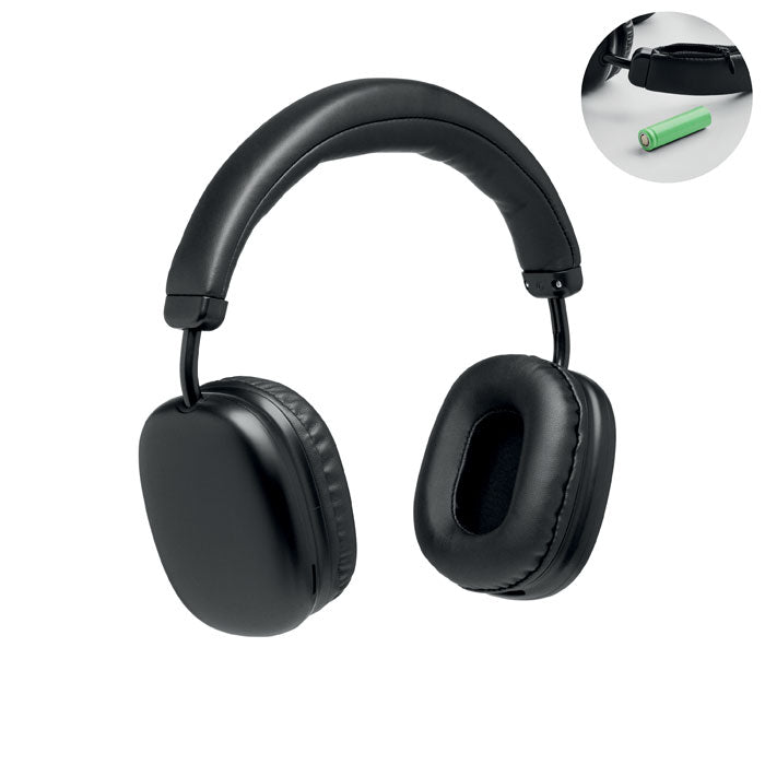 Draadloze hoofdtelefoon met microfoon, zwart