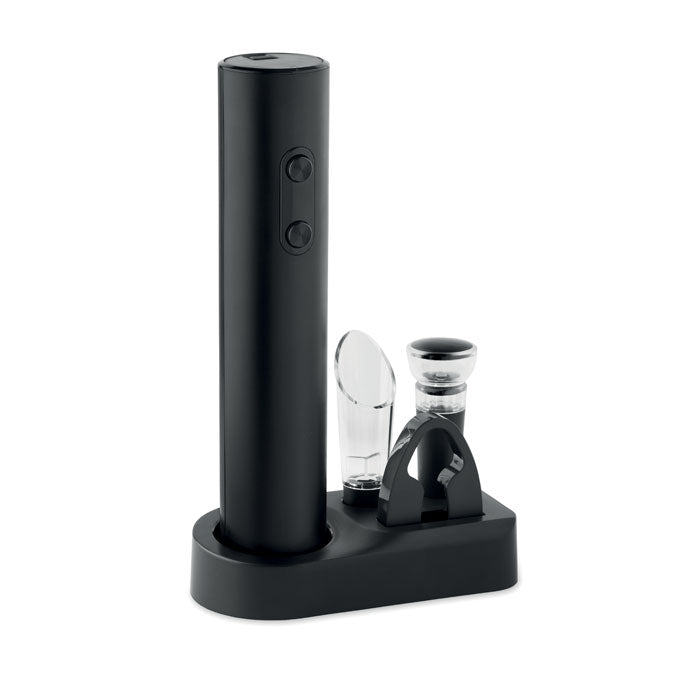 Elektrische wijnflesopener set, zwart