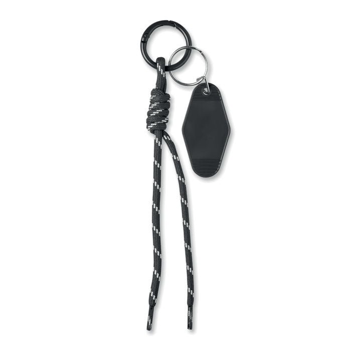 Sleutelhanger van gevlochten touw, zwart